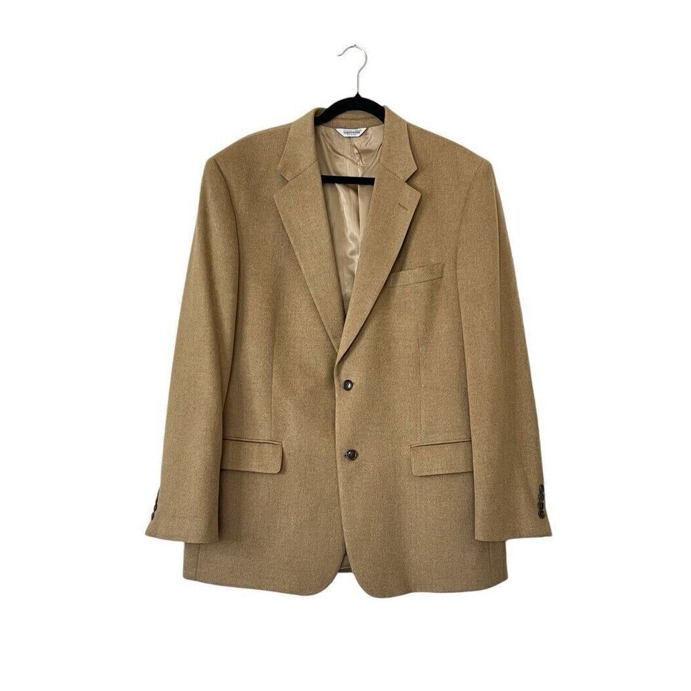 JOSEPH FEISS Mens Camel Hair Blazer Suit Size 46L Sport Coat Casual Jacket